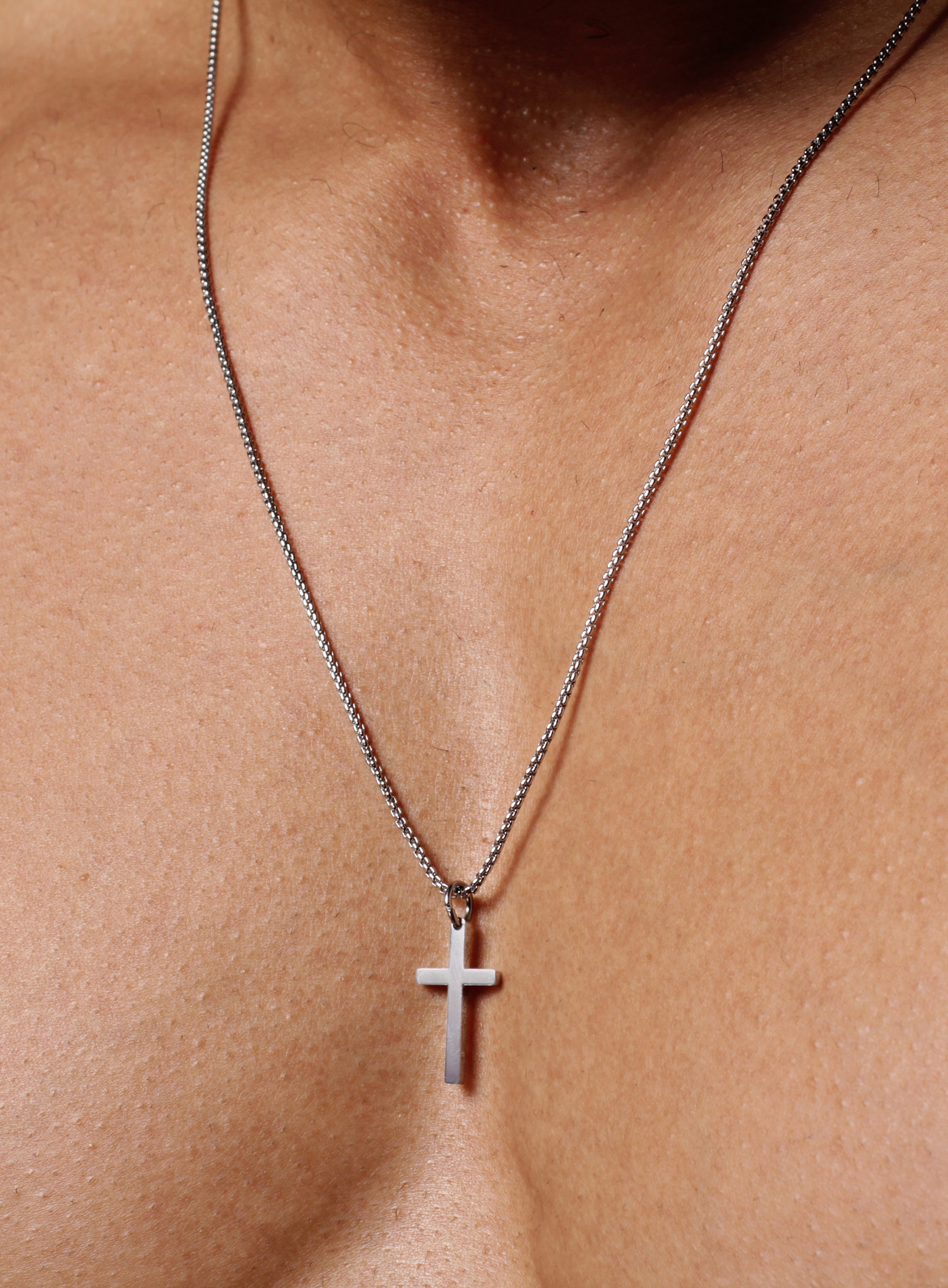 Waterproof Cross Necklace for Men Men's 