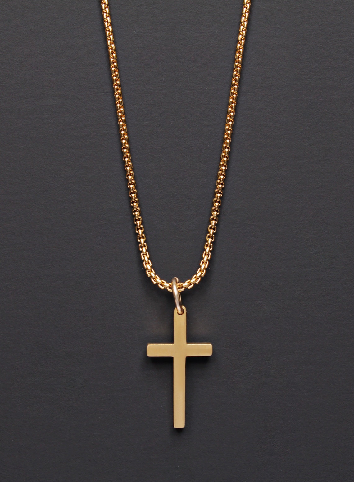Cross Necklace for men Men's gold cross necklace Etsy