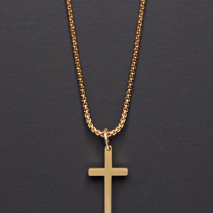 Cross Necklace for men Men's gold cross necklace Men's Jewelry Gold cross pendant necklace for men gold chain necklace stainless. image 2