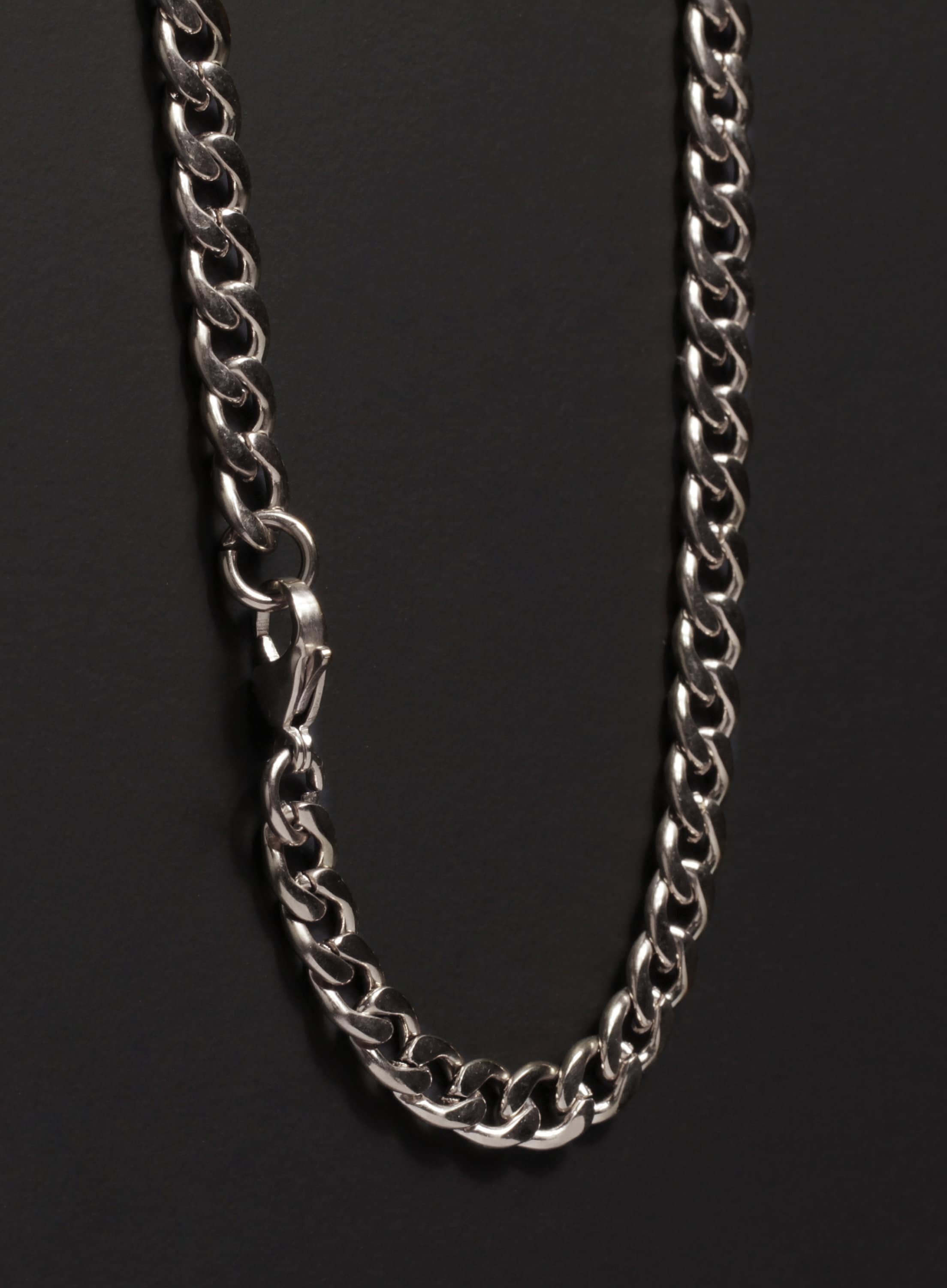 Waterproof 7mm Silver Chain Necklace 