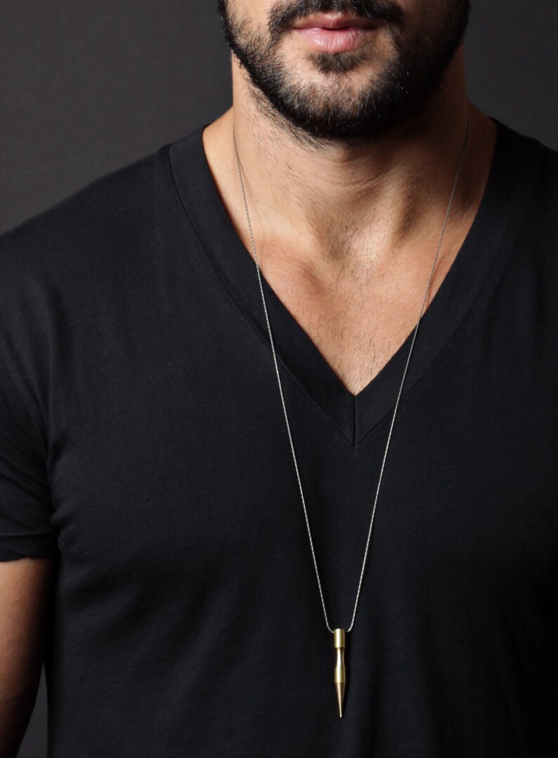 Spike pendant Necklace for Men Mens Jewelry Matte steel Etsy