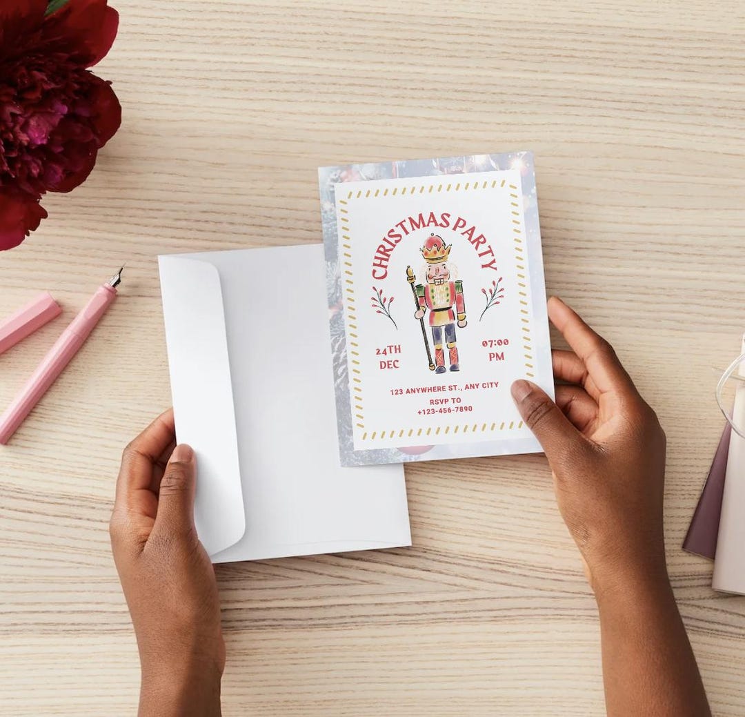 Editable Family Photo Christmas Card | Canva Template (digital Download ...
