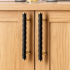 Black Leather Cupboard Pulls: Cabinet & Drawer Knobs