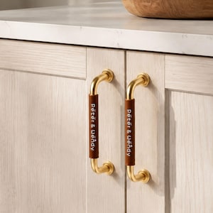 Wardrobe Pulls and Handles, Brass Cabinet Pulls, Leather Dresser Handle Knob
