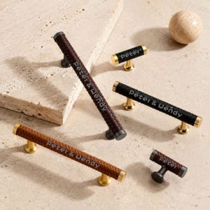 Braided Leather Cabinet Drawer Handles, Wardrobe Pull Knobs