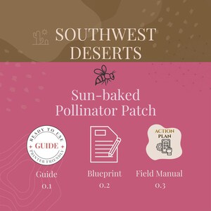 Écusson pour pollinisateurs cuit au soleil dans le sud-ouest du désert - Offre groupée numérique - Guide, plan, manuel de terrain mobile