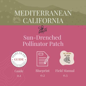 California Mediterranean Pollinator Patch - Bundle Offer Includes Garden Guide, Blueprint & Field Manual (Digital Downloads)