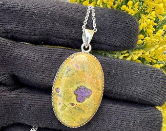 Natural Stichtite 925 Sterling Silver Pendant Necklace
