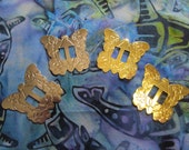 BUTTERFLY Shaped Conchos - Wholesale 10 pc Lot - Gold Tone - Native American Western Craft Supply