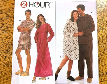 EASY 1990s Unisex Caftan, Nightshirt and Pajamas - All Sizes (XS - M) - UNCUT ff Sewing Pattern Simplicity 8463