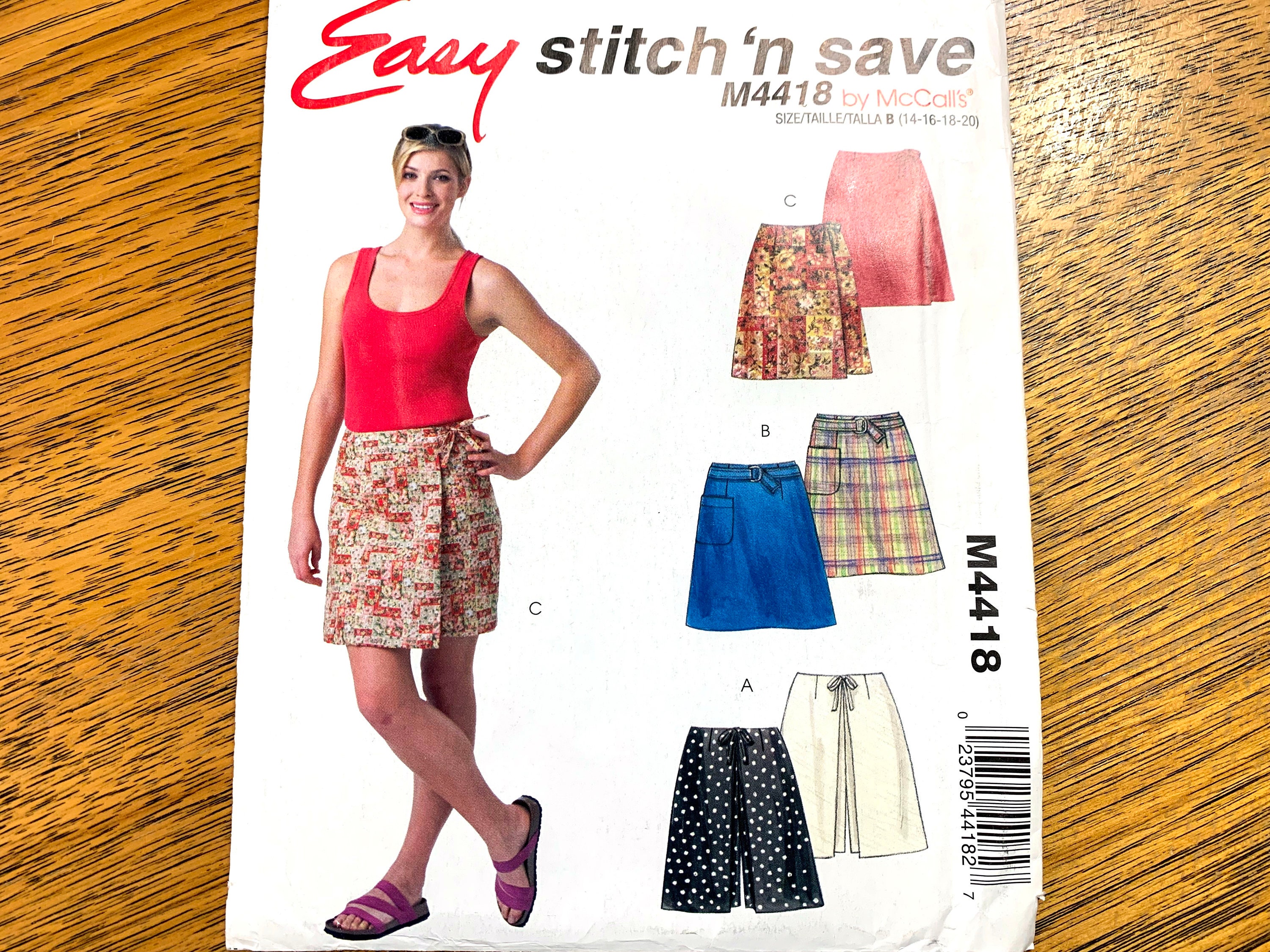 Y2K A Line Skort, Wrap Around Hipster Skirt Plus Size 14 20 UNCUT Ff Sewing Pattern Mccalls 4418 - Etsy Y2K A Line Skort, Wrap Around Hipster Skirt Plus Size 14 20 UNCUT Ff Sewing Pattern Mccalls 4418 - Etsy