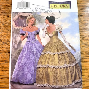 1860s CIVIL War Ball / Day Gown - Elegant Southern Belle - Choose Your Size - UNCUT ff Sewing Pattern Butterick 6195