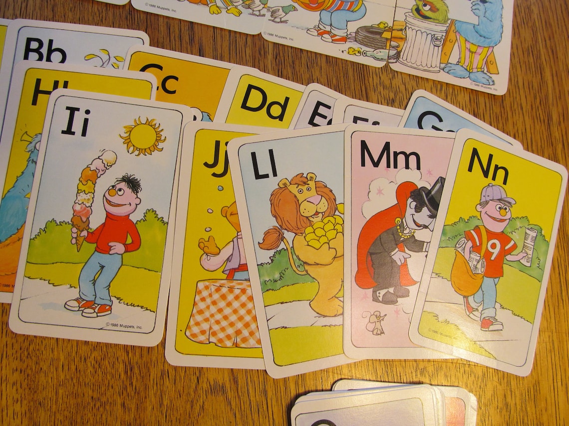 30 VINTAGE Flash Cards Sesame Street Alphabet Letters Etsy