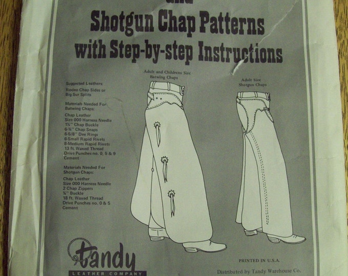 Uncut Sewing Pattern - Batwing & Shotgun Chaps Pattern - Tandy 2664 - Etsy