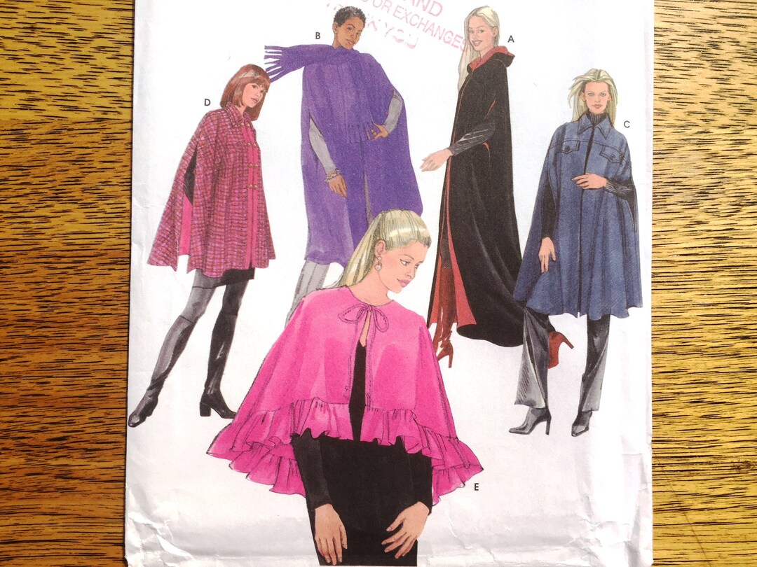 EASY Cloak, DIY Cape With Hood & Arm Slits - Plus Size (L - XL) - Uncut ...
