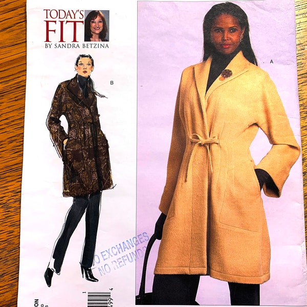 DESIGNER Dolman Coat with Shawl Collar - Today's Fit by Sandra Betzina - UNCUT ff Sewing Pattern Vogue 1060