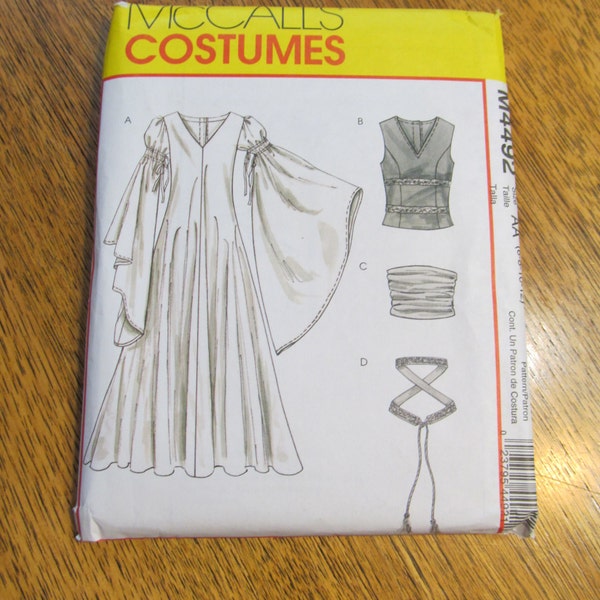 MEDIEVAL / RENAISSANCE Dress / Gown / Bliaut, Vest, Cinch Belt & Girdle - Choose Your Size - UNCUT Sewing Pattern McCalls 4492