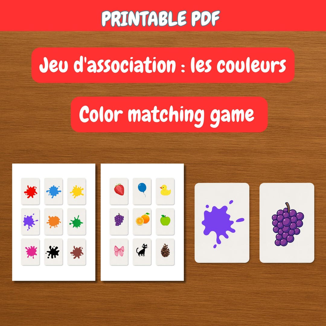 Color Matching Game – Printable PDF | Montessori Activity, Preschool ...