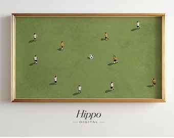 FRAME TV Minimalist Football Art | Samsung Frame screensaver Art | Soccer Field Pattern Screen | Sports TV Decor | Instant Download