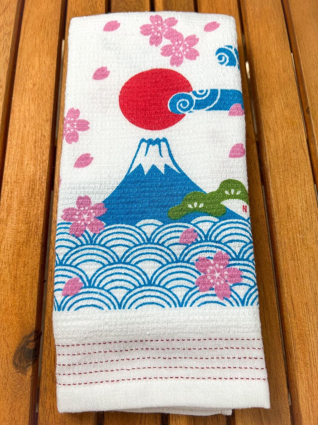 SALUX Japanisches Waschlappen Set – 3 Stück Nylon-Peelingtücher In Pfirsichweiß & Blau