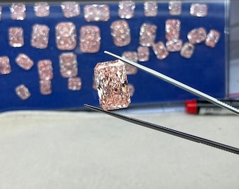 IGI Certified Emerald Cut Pink Lab Grown Diamond | Loose Stone for Engagement Ring