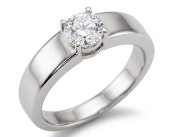 Minimalist Round Cut Solitaire Lab Grown Diamond Engagement Ring | Dainty Gold Bridal Promise Ring