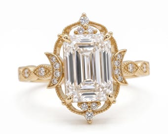 3CT Marquise Cut Moissanite Engagement Ring, Vintage Halo Pave Setting, 18K Gold Bridal Ring