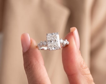 2.25 Carat Radiant Cut Diamond Engagement Ring, Gold Solitaire Promise Ring