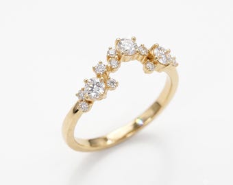Custom Pear Cut Engagement Ring | Lab Grown Diamond & Moissanite Bridal Gold Ring