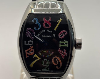 FRANCK MULLER Geneve Black Croco Leather Watch Box and Wallet