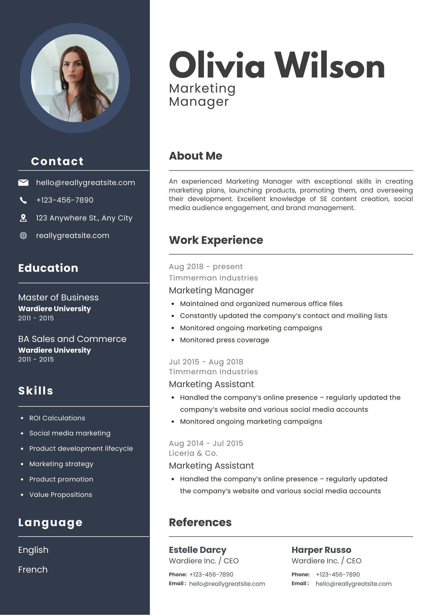 Editable Modern CV TEMPLATE for Microsoft Word Professional Resume ...