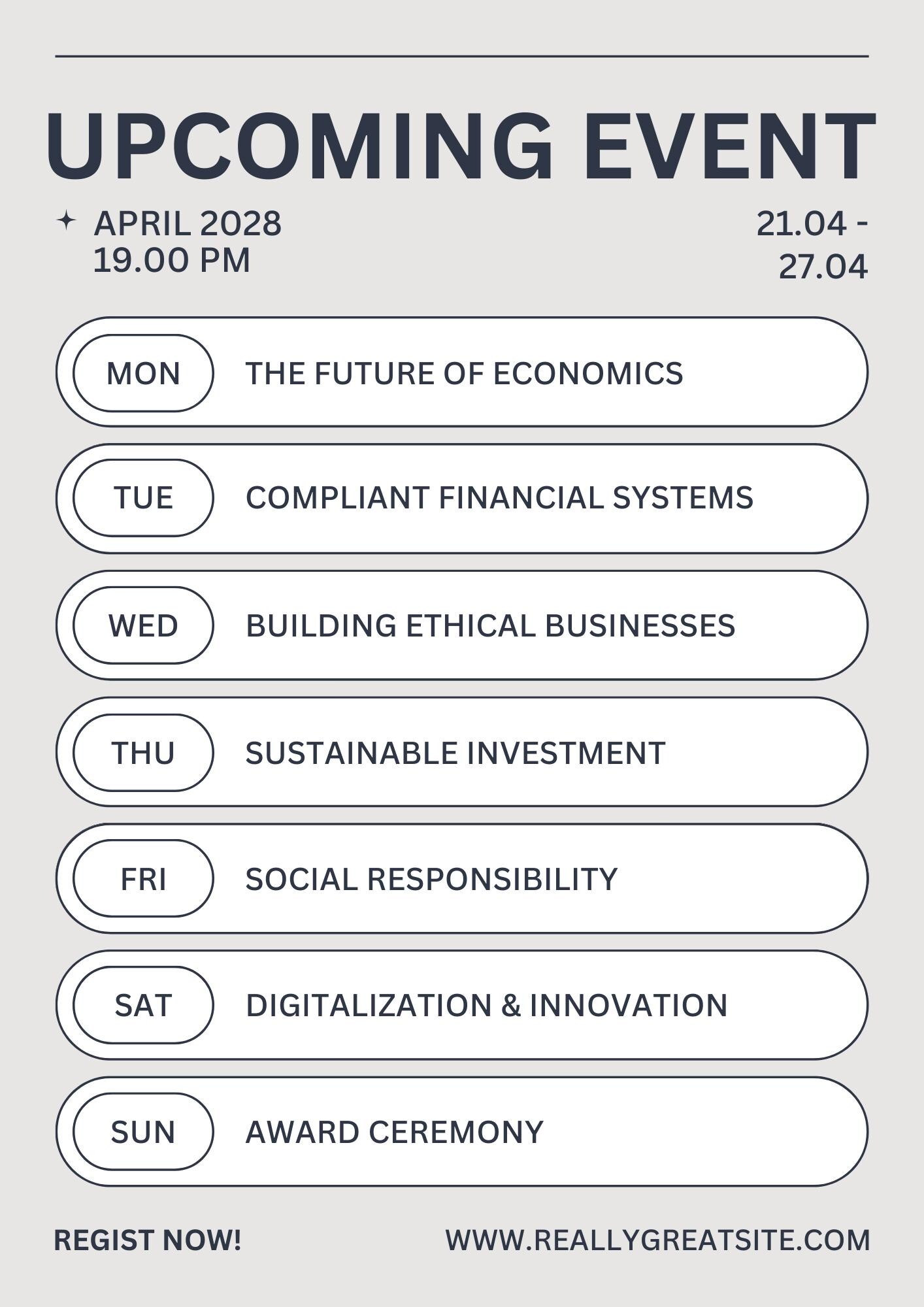 Event Schedule Template – Modern Digital Rundown (customizable ...
