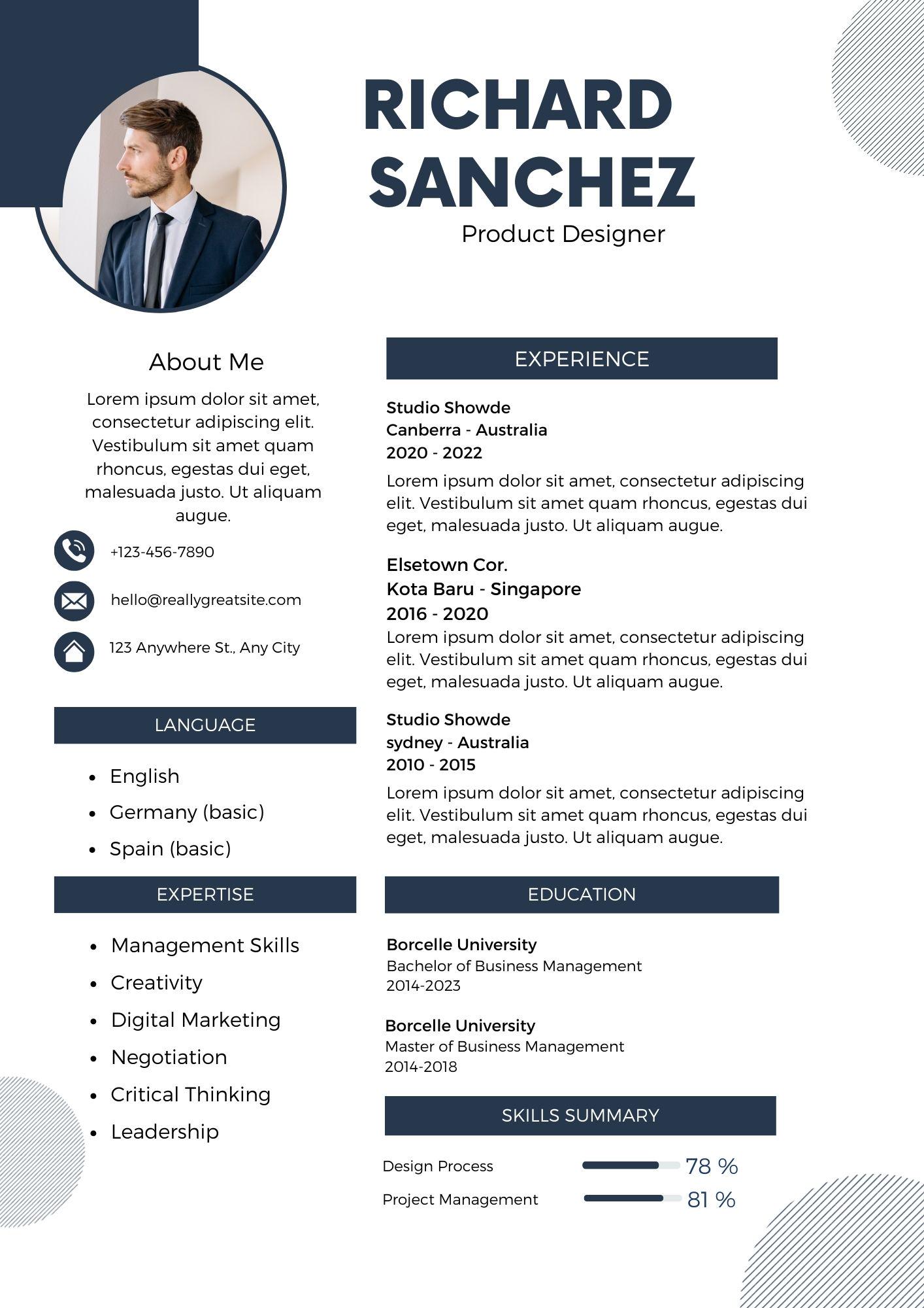 Editable Modern CV TEMPLATE for Microsoft Word Professional Resume ...