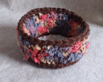 Crochet Candy Bowl: brown orange fall bowl