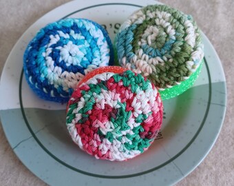 Crochet Cotton Scrub Dish & KItchen Scrubbie (set of 3)