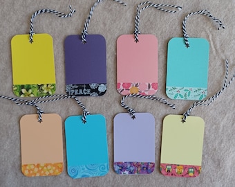 Colored washi Gift Tags (set of 8)