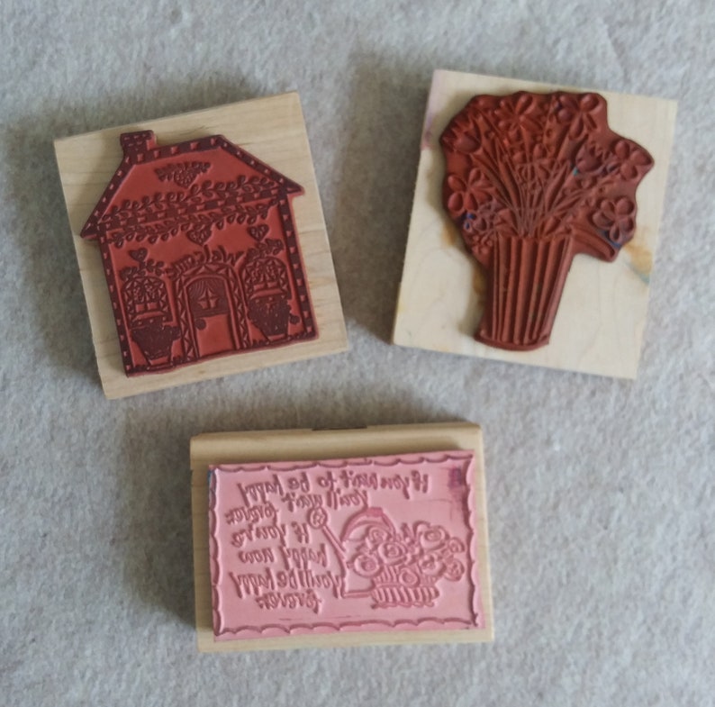 Rubber Stamps: Welcome House, be Happy Forever for Scrape-booking, tags, cards image 2
