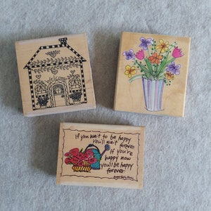 Rubber Stamps: Welcome House, be Happy Forever for Scrape-booking, tags, cards image 1