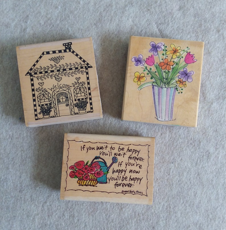 Rubber Stamps: Welcome House, be Happy Forever for Scrape-booking, tags, cards image 1