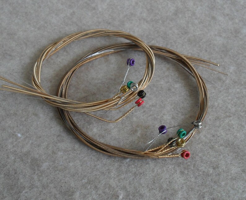 Old Guitar Strings Jewelry Supply DIY ear-rings bracelet image 0