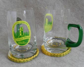 Vintage German Pilsener Small Glass Beer Mugs (set of 2) includes shipping