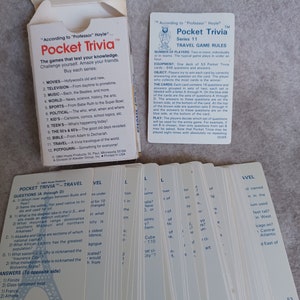 Jeu de voyage Pocket Trivia série 11 1984 image 2