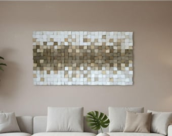 Handmade Geometric 3D Wooden Wall Art – Modern Wood Wall Sculpture | Luxury Acoustic Panel Decor