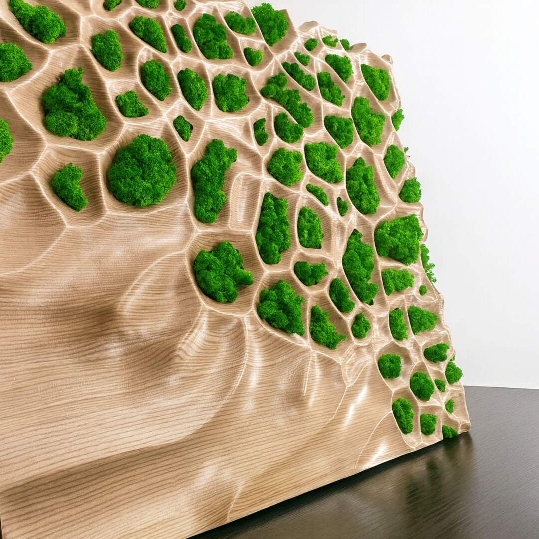 Handmade Wooden Moss Wall Art – Modern 3D Sculpture - Etsy