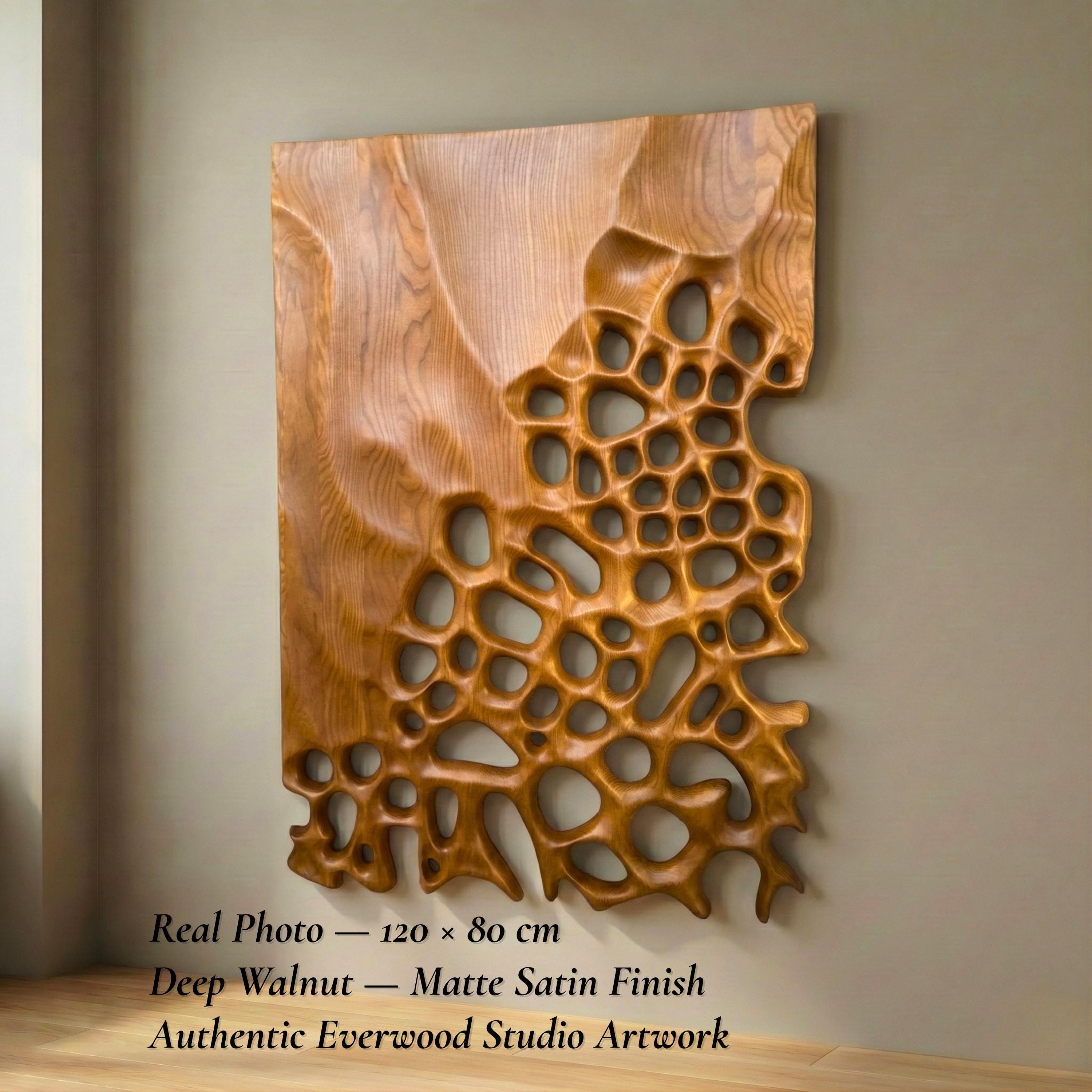 Large Wooden Wall Art Sculpture 3D Wood Home Decor Modern