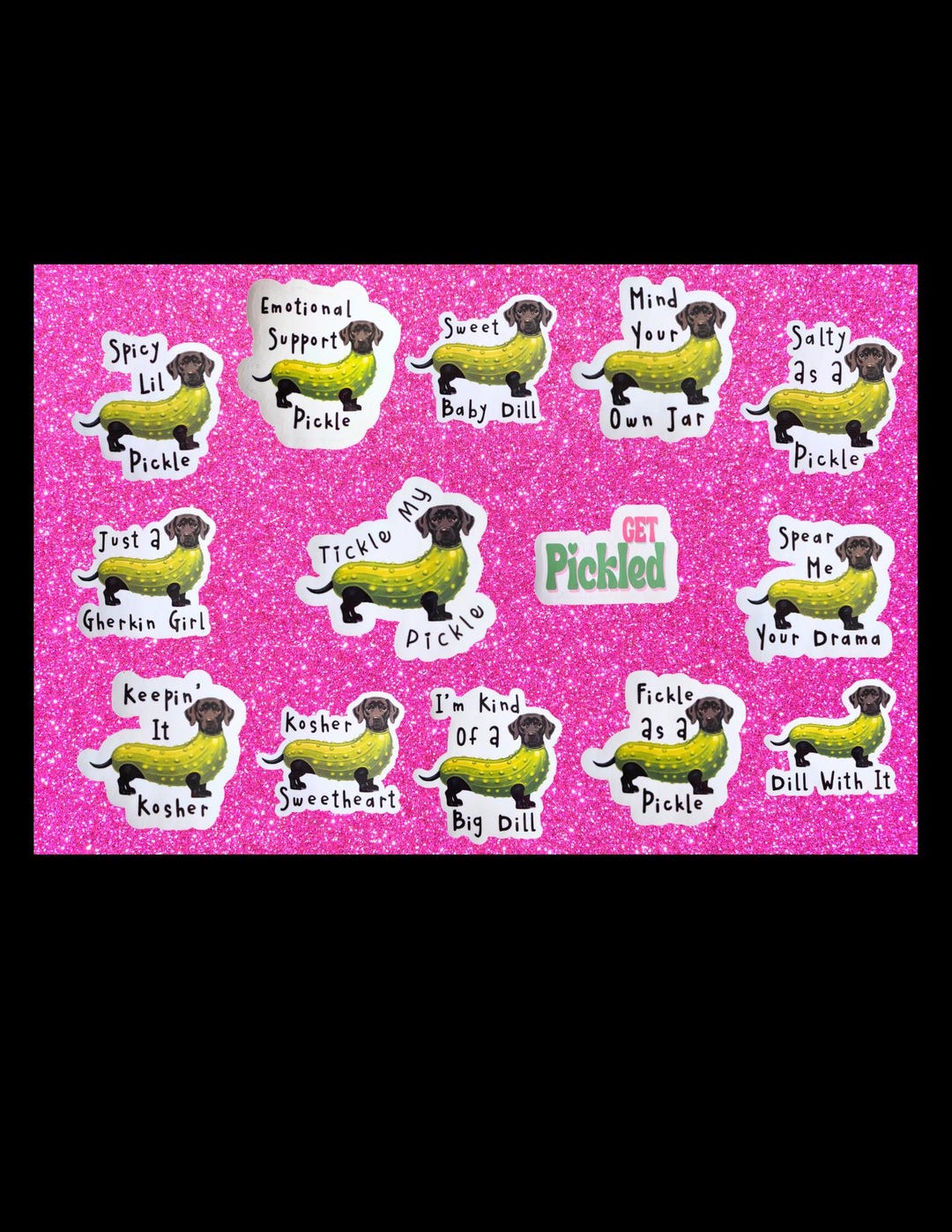 Tickle My Pickle Waterproof Sticker Set - Etsy