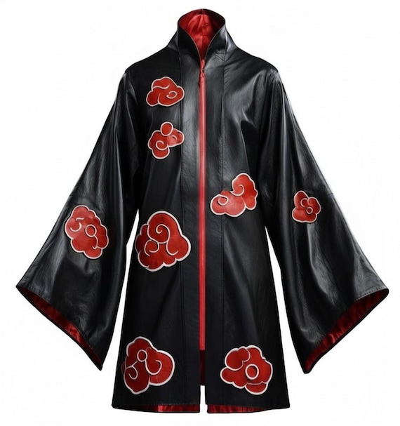 Red Cloud Anime Cosplay Cloak: Black Ninja Style Robe