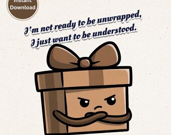 Grumpy Christmas PNG | Introvert Holiday Sublimation | Funny Anti-Social Shirt Design | Sarcastic Gift Box Clipart