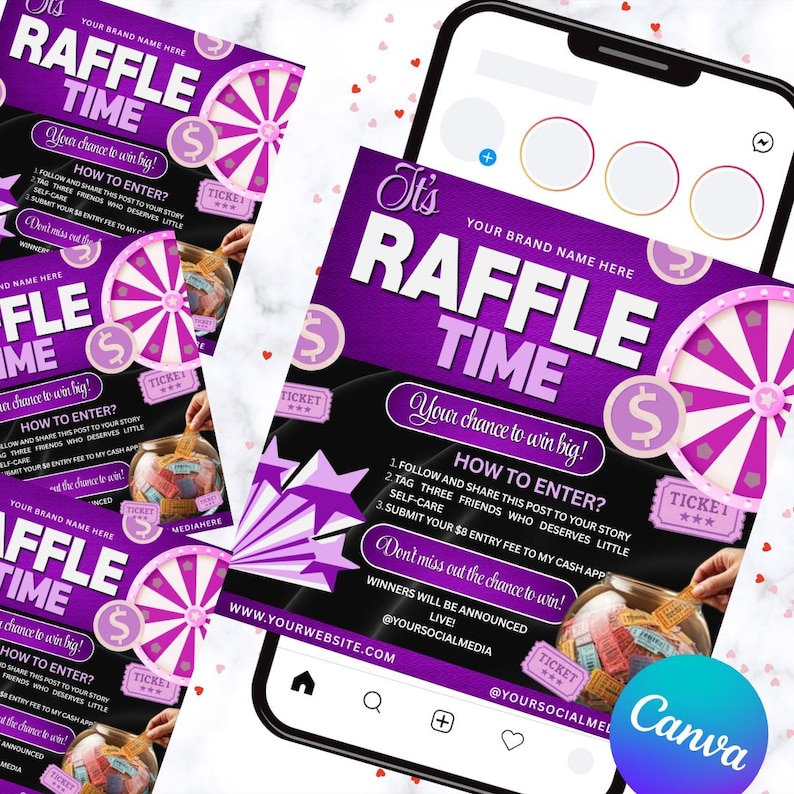 Wood Texture Spa Raffle Editable Raffle Flyer Template | Social Media Giveaway Contest Design ...