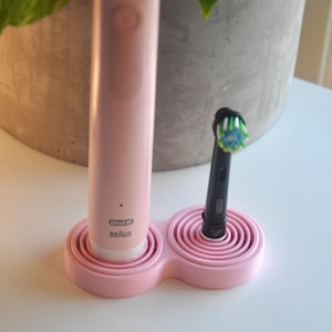 Oral-B elektrische Zahnbürstenhalter mit Tropfschale und Ständer - Baby Pink